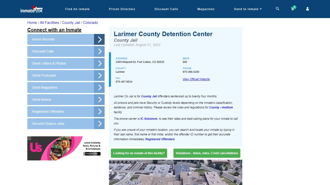 Larimer County Detention Center - Inmate Locator - Fort Collins, CO