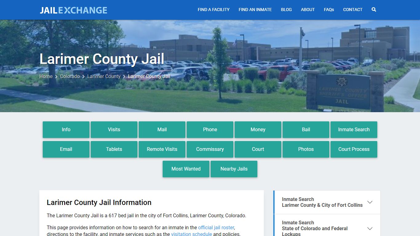 Larimer County Jail, CO Inmate Search, Information
