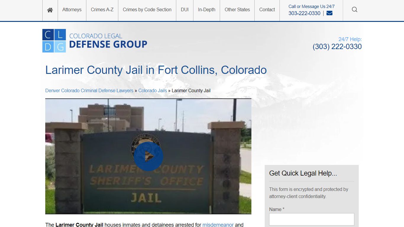 Larimer County Jail in Fort Collins, Colorado - Shouse Law Group
